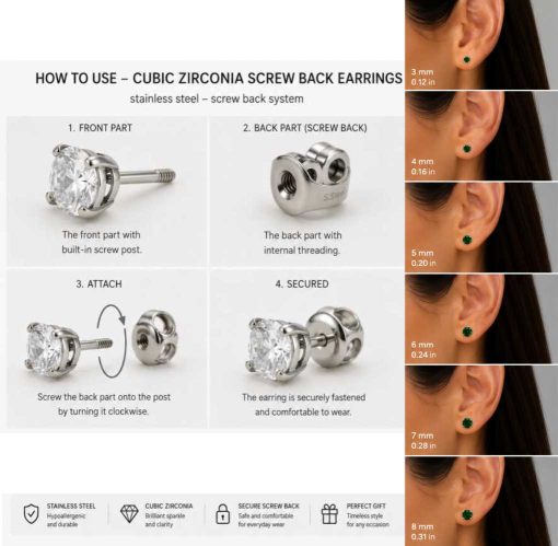 green cubic zirconia earrings