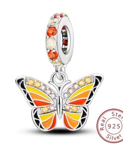 S925 silver butterfly charm
