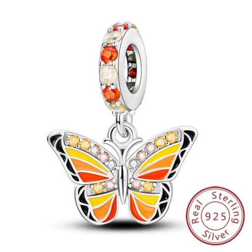 S925 silver butterfly charm