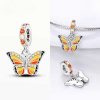 S925 silver butterfly charm