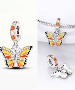 S925 silver butterfly charm