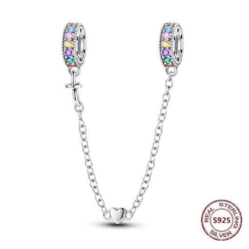 S925 heart safety chain
