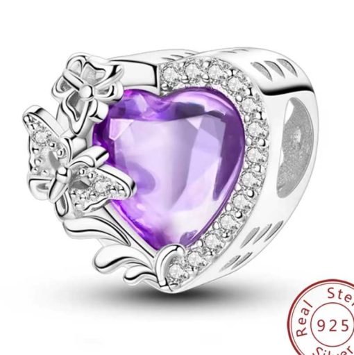 zircon heart charm