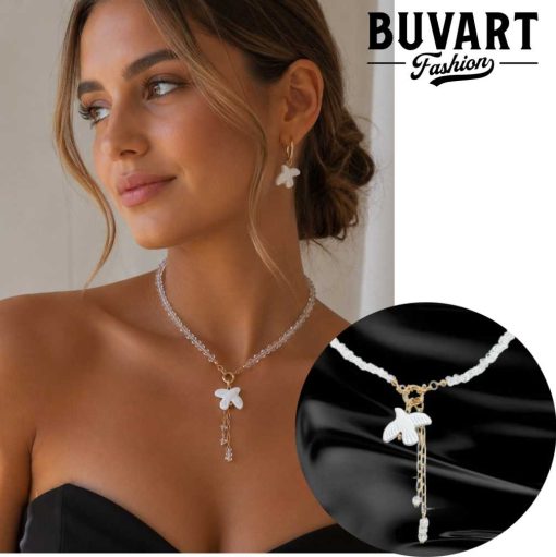 crystal glass necklace