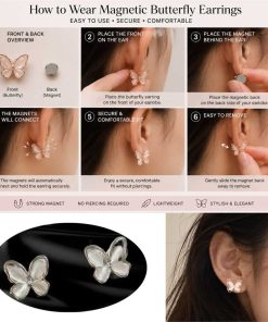 butterfly magnetic earrings