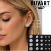 12 pairs zirconia earrings