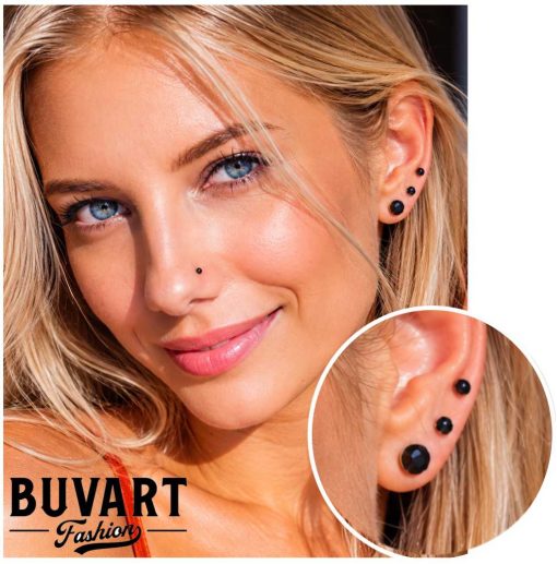black magnetic earrings