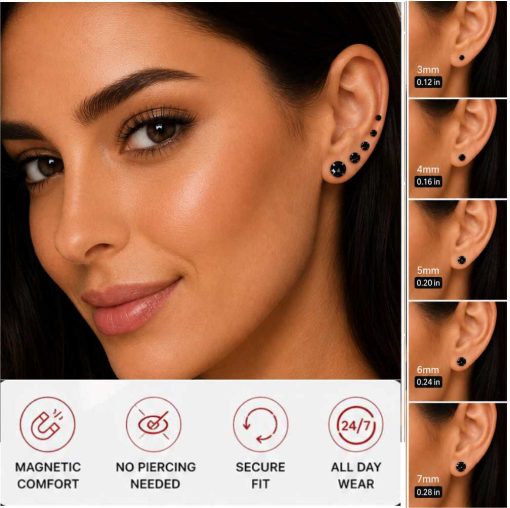 black magnetic earrings