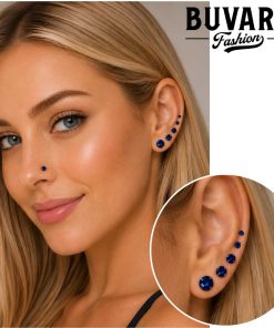 dark blue magnetic earrings