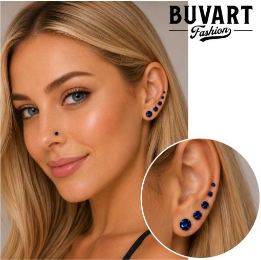 dark blue magnetic earrings