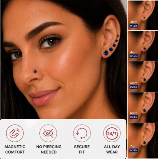dark blue magnetic earrings