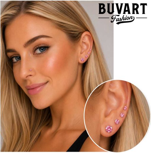 pink magnetic earrings