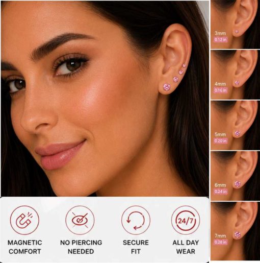 pink magnetic earrings