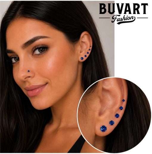 Magnetic earrings blue
