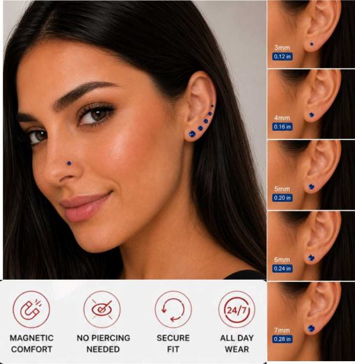 blue magnetic earrings,
