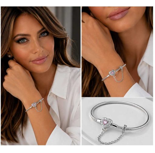 pink heart bracelet