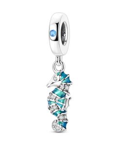 S925 silver seahorse charm