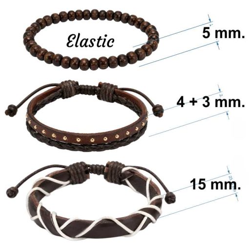 3 Piece Adjustable Bracelets detailed
