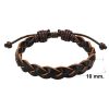 Black & Brown Braided Leather Bracelet detailed