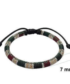 Earth Tone Woven Cord Bracelet detailed