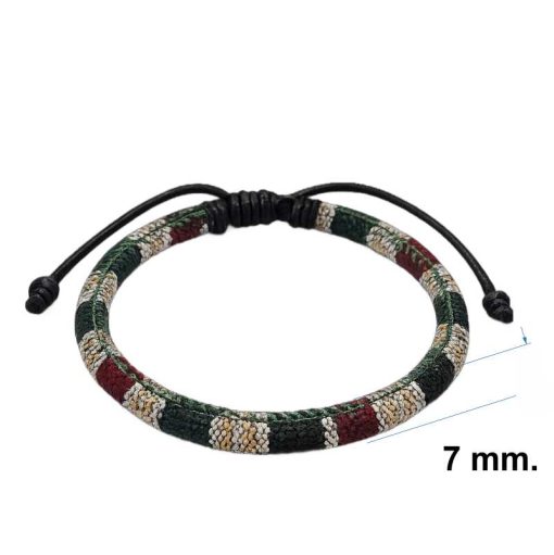 Earth Tone Woven Cord Bracelet detailed