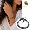 Black & White Woven Cord Bracelet