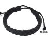 Black Braided Leather Bracelet detailed