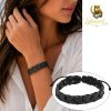 Black Woven Leather Bracelet