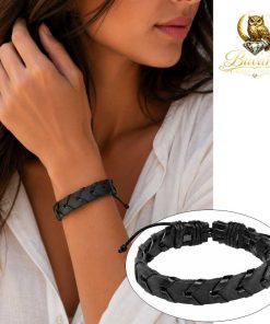 Black Woven Leather Bracelet