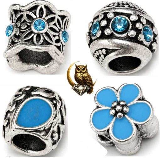 Retro Blue Fashion Charms detailed