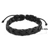 Black Woven Leather Bracelet detailed