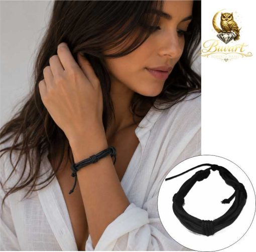 Black Leather Cord Bracelet