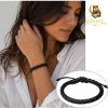 Classic Black Braided Leather Bracelet