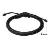 Classic Black Braided Leather Bracelet detailed