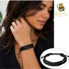 Black Multi-Strand Leather Bracelet