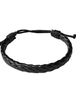 Black Braided Leather detailed