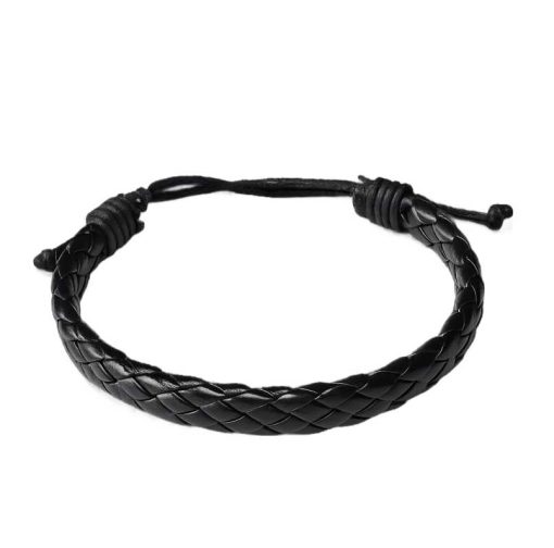 Black Braided Leather detailed