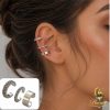 3-Piece Crystal No Piercing Ear Cuff