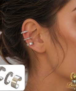 3-Piece Crystal No Piercing Ear Cuff