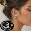Silver Blossom Ear Cuff & Stud Earring Set