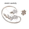 Silver Blossom Ear Cuff & Stud Earring Set detailed