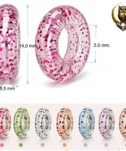 Retro Style Glitter Spacer Bead Set detailed