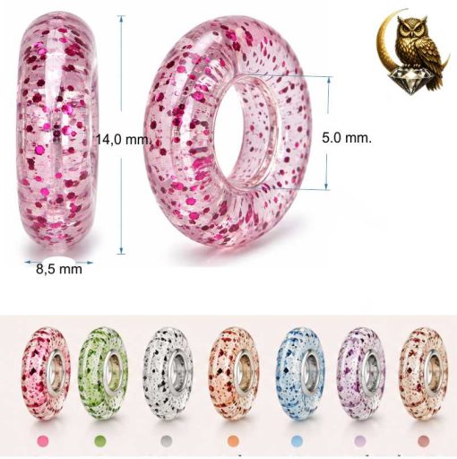 Retro Style Glitter Spacer Bead Set detailed