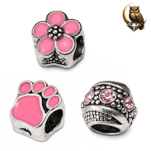Retro Pink Fashion Charms detailed
