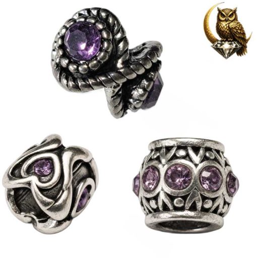 Retro Purple Fashion Charms detailed