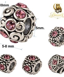 Retro Charms with Pink Zircons details