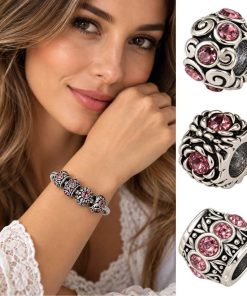 Retro Charms with Pink Zircons